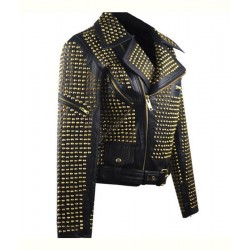 Womens Full Golden Studded Jacket